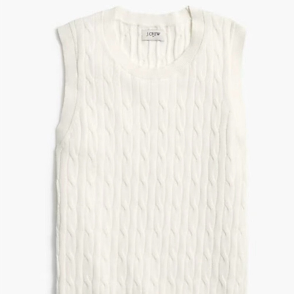 J. Crew Ivory Cable Knit Top M